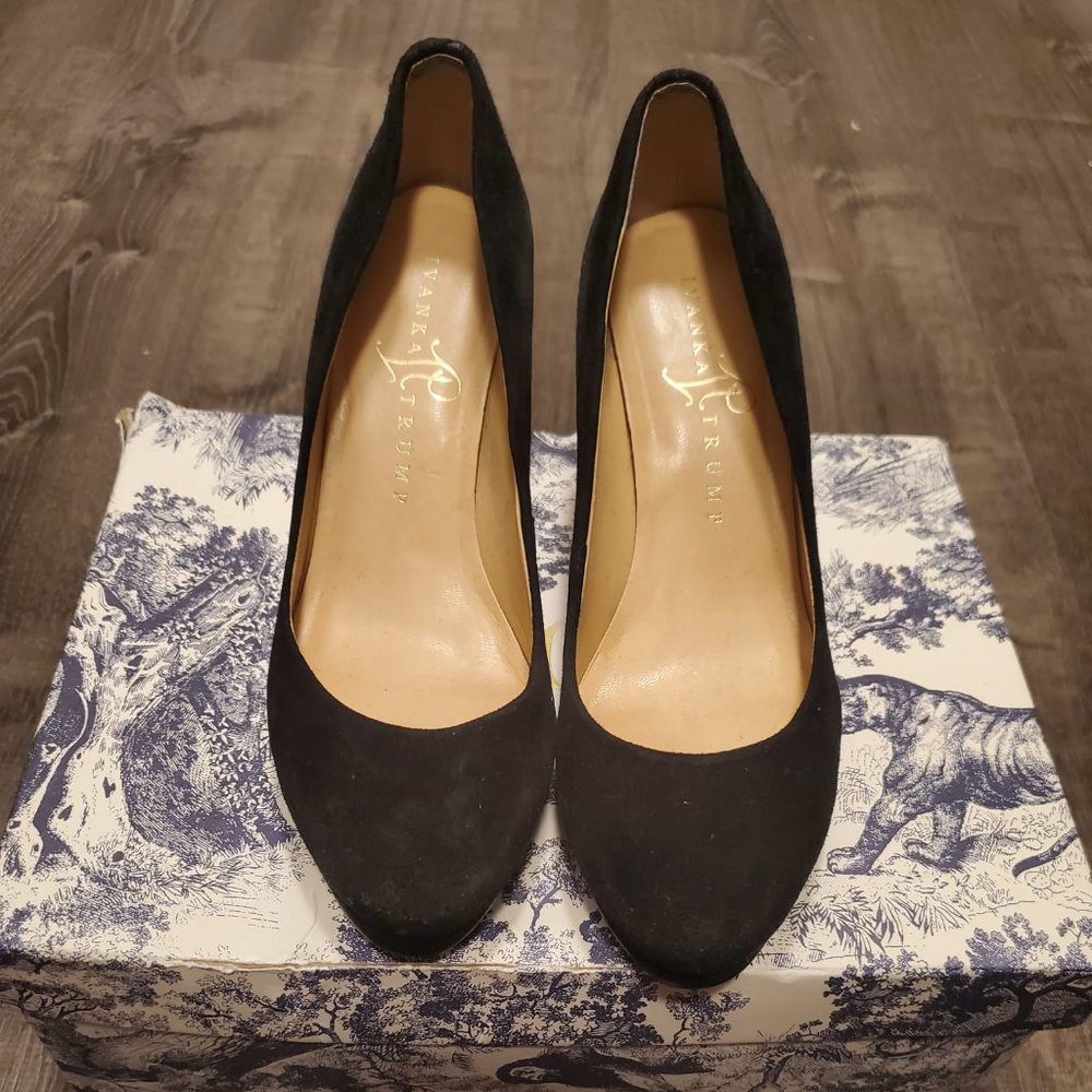 IVANKA Trump Black Suede Heels